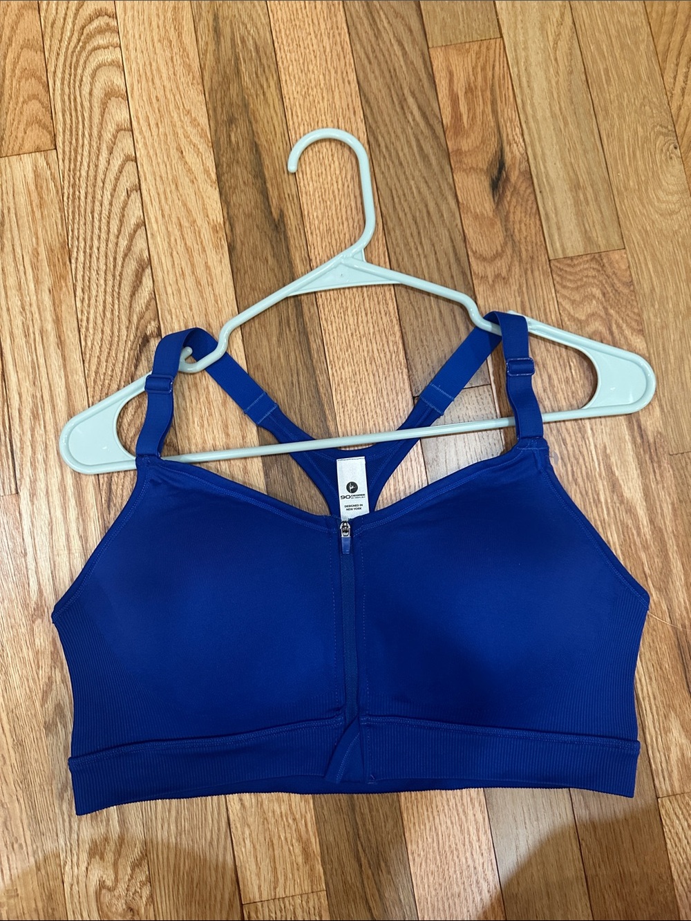 90Degree by Reflec Royal Blue Front-Zip Sports Bra-Size XL NWOT